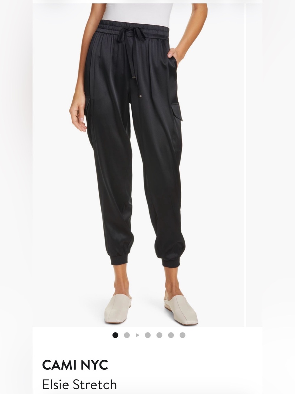 Cami NYC Joggers Black Silk Satin Lounge Pants Never Worn XS
